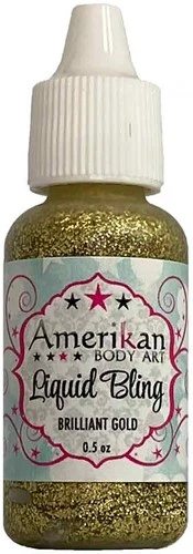 Glitter Winkel 13 Amerikan Body Art Liquid Bling Brilliant Gold