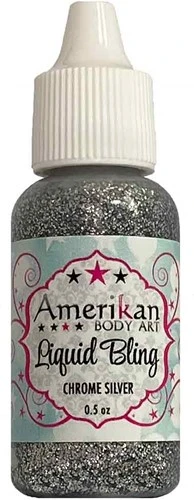 Glitter Winkel 15 Amerikan Body Art Liquid Bling Chrome Silver