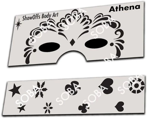 ShowOffs Body Art Athena Masker Schmink Sjabloon 4 ShowOffs Body Art Athena Masker Schmink Sjabloon - Afbeelding 2