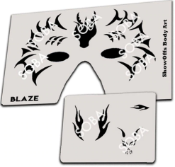 ShowOffs Body Art Blaze Widow Masker Schmink Sjabloon -Glitter Winkel blaze widow masker schmink sjabloon 2