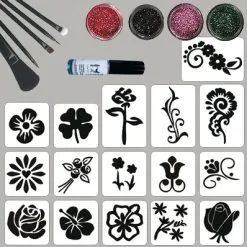 Schmink Specialist Bloemen Glittertattoo Set
