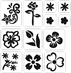 Schmink Specialist Bloemen Glittertattoo Sjablonenset