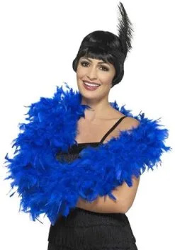 Smiffy's Boa Blauw Deluxe 80 Gram