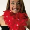 Party Xplosion Boa Rood Met Led Verlichting -Glitter Winkel boa rood met led verlichting
