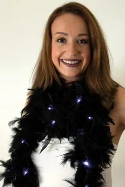 Party Xplosion Boa Zwart Met Led Verlichting