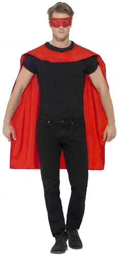 Smiffy's Cape Met Masker Unisex Rood