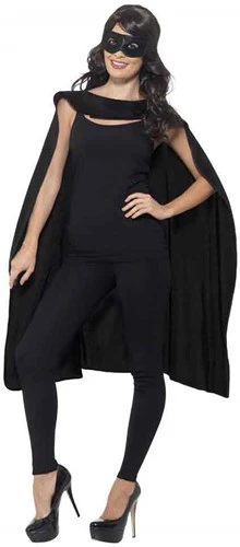 Smiffy's Cape Met Masker Unisex Zwart