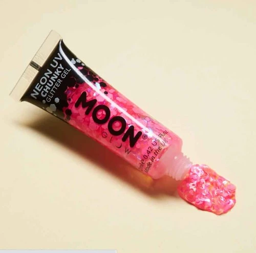 Moon Creations Chunky Glitter Gel Neon Roze 3 Moon Creations Chunky Glitter Gel Neon Roze
