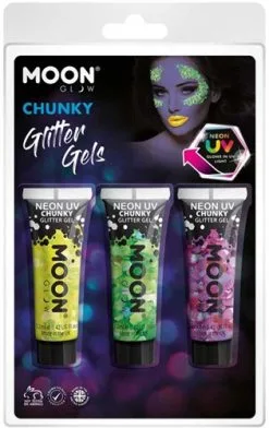 Moon Creations Chunky Glitter Gels Neon Geel Groen Paars