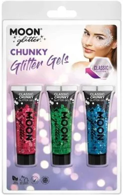 Moon Creations Chunky Glitter Gels Rood Groen Blauw