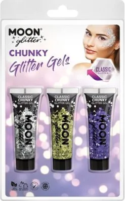 Moon Creations Chunky Glitter Gels Zilver Goud Lavender