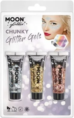 Moon Creations Chunky Glitter Gels Zilver Goud Rose Goud