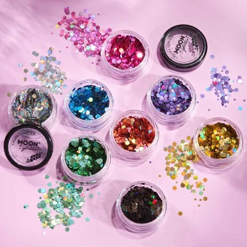 Moon Creations Chunky Glitter Holographic Rose Goud 5 Moon Creations Chunky Glitter Holographic Rose Goud - Afbeelding 3