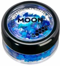 Moon Creations Chunky Glitter Neon UV Blauw
