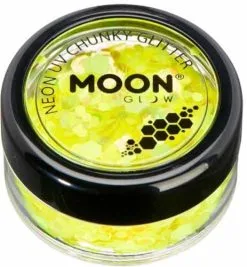 Moon Creations Chunky Glitter Neon UV Geel
