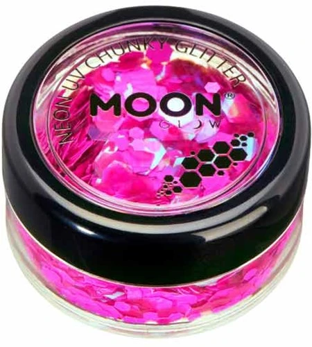 Moon Creations Chunky Glitter Neon UV Magenta 3 Moon Creations Chunky Glitter Neon UV Magenta
