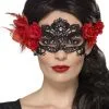 Smiffy's Dag Van De Dood Filigraan Masker Rode Rozen -Glitter Winkel dag van de dood filigraan masker rode rozen