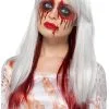 Smiffy's Deluxe Blood Drip Ombre Pruik Wit En Rood 2 Smiffy's Deluxe Blood Drip Ombre Pruik Wit En Rood -Glitter Winkel deluxe blood drip ombre pruik wit en rood