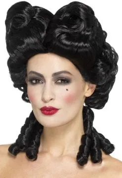 Smiffy's Deluxe Gothic Baroque Pruik Zwart