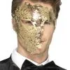 Smiffy's DeLuxe Metalen Phantoom Masker Goudkleurig 1 Smiffy's DeLuxe Metalen Phantoom Masker Goudkleurig -Glitter Winkel deluxe metalen phantoom masker goudkleurig