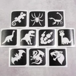 Grimas Dino Glittertattoo Sjablonenset