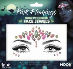 Moon Creations Face Jewels Glow In The Dark Pink Flamingo