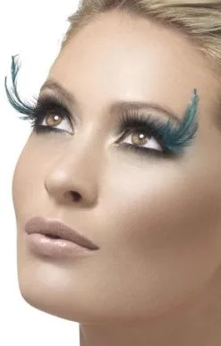 Fever Wimpers Zwart Met Groene Veren