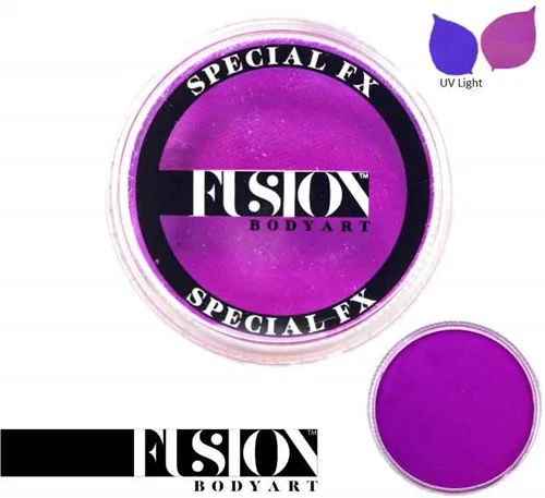 FUSION BODY ART Fusion FX Paint UV Neon Violet 32 Gram 4 FUSION BODY ART Fusion FX Paint UV Neon Violet 32 Gram - Afbeelding 2