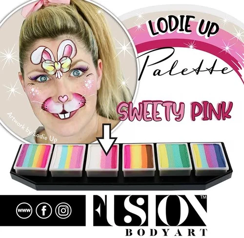 FUSION BODY ART Fusion Splitcake Schmink Lodie Up Sweety Pink 30 Gram 4 FUSION BODY ART Fusion Splitcake Schmink Lodie Up Sweety Pink 30 Gram - Afbeelding 2