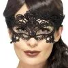 Smiffy's Geborduurd Kanten Masker Zwart