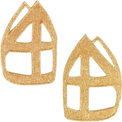 Schmink Specialist Gouden Sinterklaasmijter Borduursels 2 Stuks