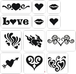 Schmink Specialist Hartjes Glittertattoo Sjablonenset