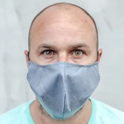 T & M Textiles & More Herbruikbaar Mondkapje Jeans Blauw Maat L