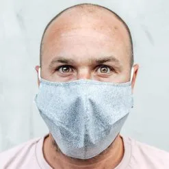 T & M Textiles & More Herbruikbaar Mondkapje Jeans Grijs Maat M