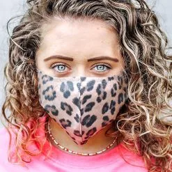 T & M Textiles & More Herbruikbaar Mondkapje Panter Maat M