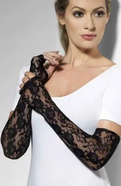 FEVER Kanten Handschoenen Zonder Vingers Zwart