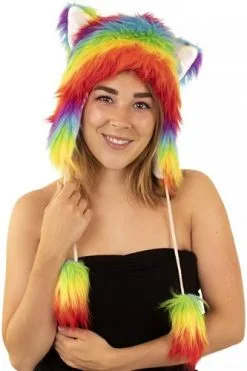 Party Xplosion Luxe Regenboogkleuren Pluche Muts