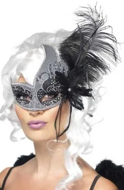 Smiffy's Masker Dark Angel Met Verenpluim