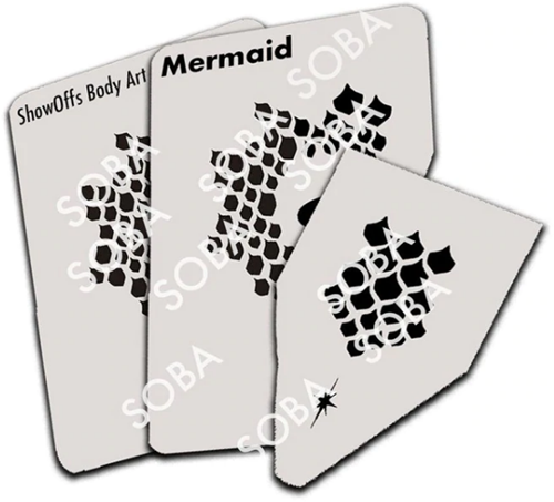 ShowOffs Body Art Mermaid Masker Schmink Sjabloon 4 ShowOffs Body Art Mermaid Masker Schmink Sjabloon - Afbeelding 2