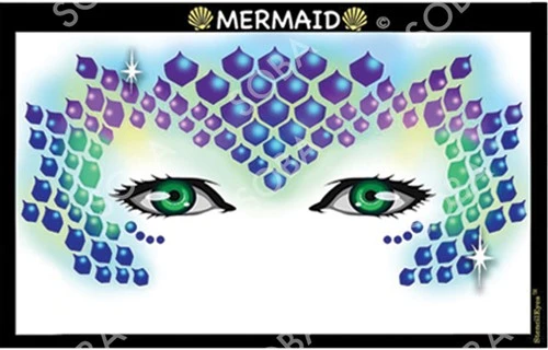 ShowOffs Body Art Mermaid Masker Schmink Sjabloon 3 ShowOffs Body Art Mermaid Masker Schmink Sjabloon