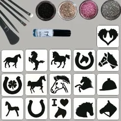 Schmink Specialist Paarden Glittertattoo Set