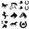Schmink Specialist Paarden Glittertattoo Sjablonenset -Glitter Winkel paarden glittertattoo sjablonenset