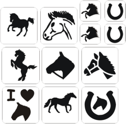 Schmink Specialist Paarden Glittertattoo Sjablonenset