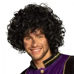 Boland Pieten Pruik Krullen Zwart