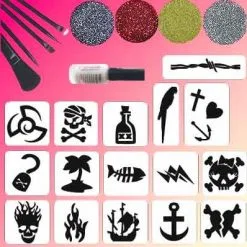 Schmink Specialist Piraten Glittertattoo Set