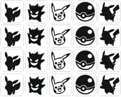 Schmink Specialist Pokemon Glittertattoo Sjablonenset