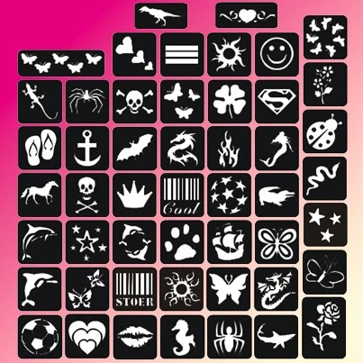 Schmink Specialist Populair Glittertattoo Sjablonenset 3 Schmink Specialist Populair Glittertattoo Sjablonenset