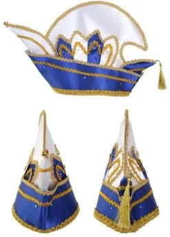 Party Xplosion Prinsenmuts Blauw Wit Met Steentjes Maat 63