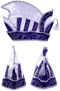 Party Xplosion Prinsenmuts Blauw Wit Zilver Maat 63