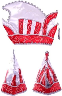 Party Xplosion Prinsenmuts Rood Wit Zilver Maat 63